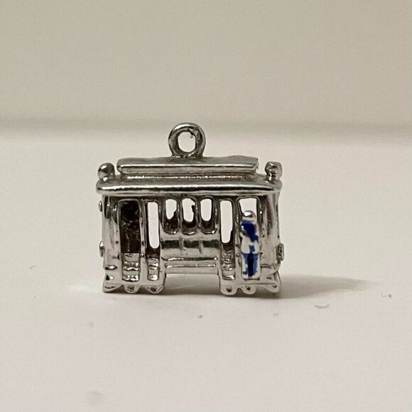 Vintage San Francisco Metal Charm Pendant Trolley Car - Picture 2 of 12